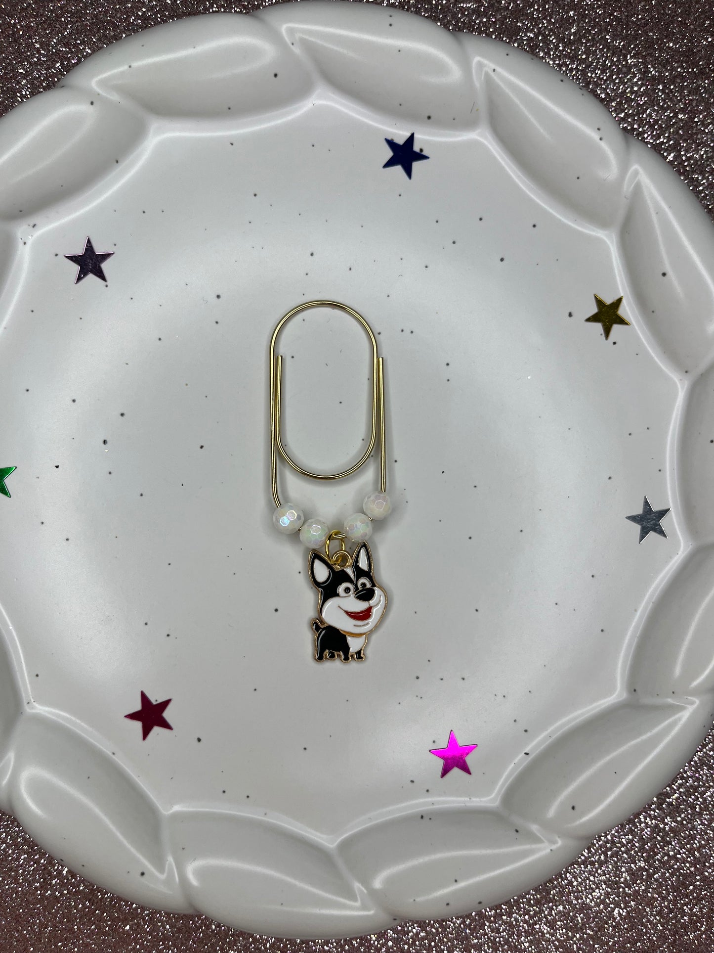 Large Paperclip Dog Charms