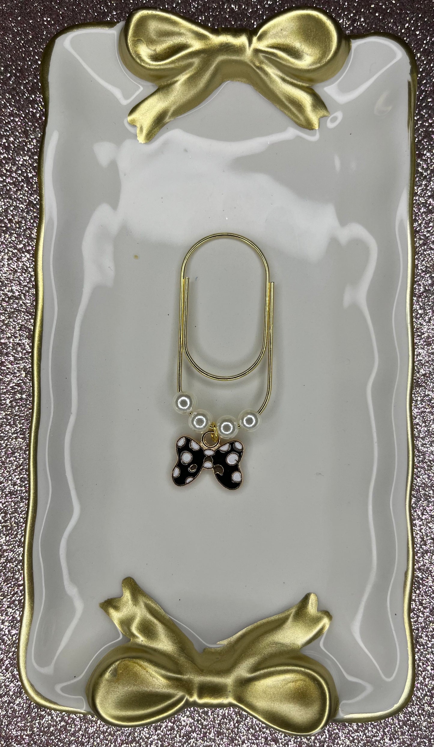 Large Paperclip Bow Charms