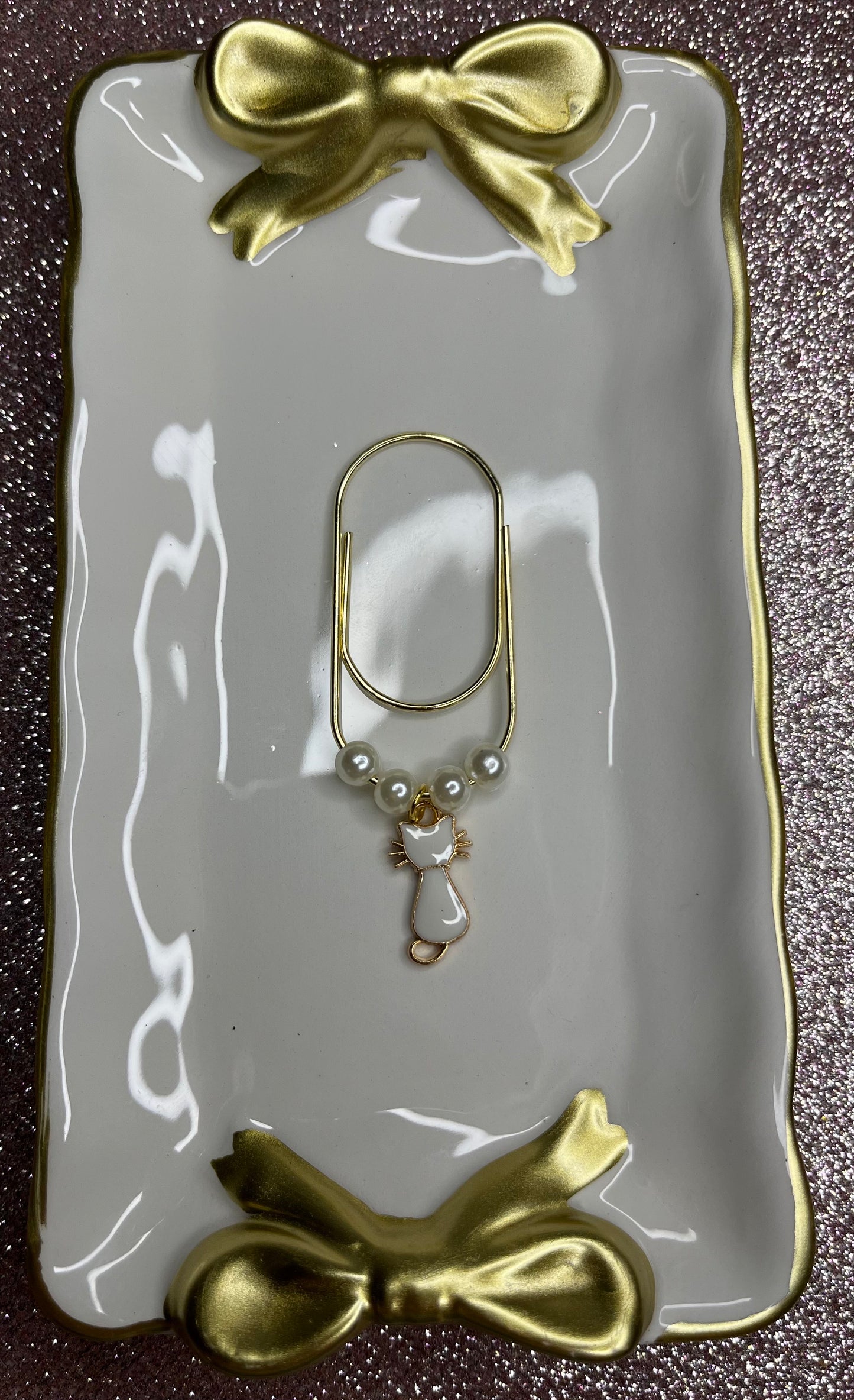 Large Paperclip Cat Charms