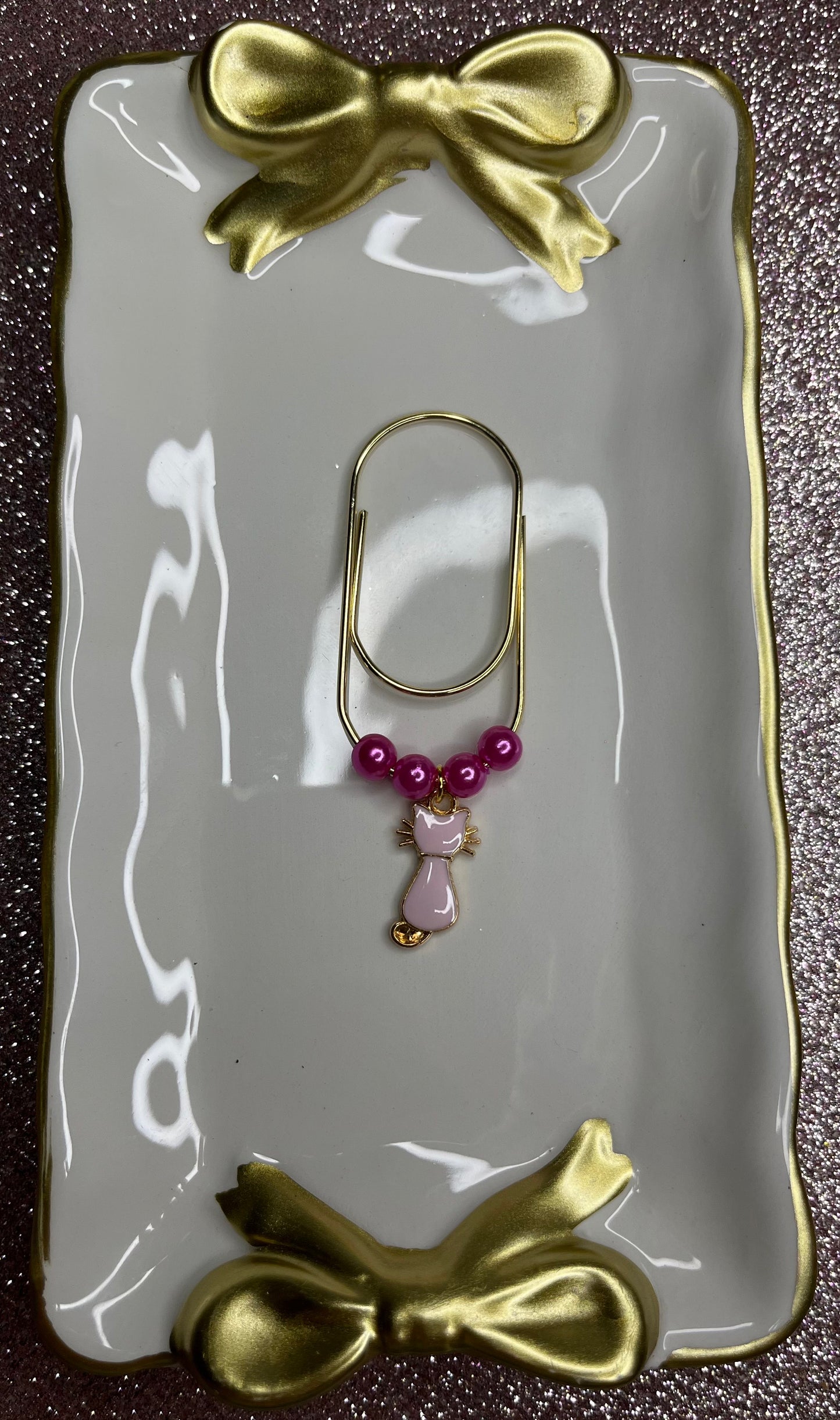 Large Paperclip Cat Charms