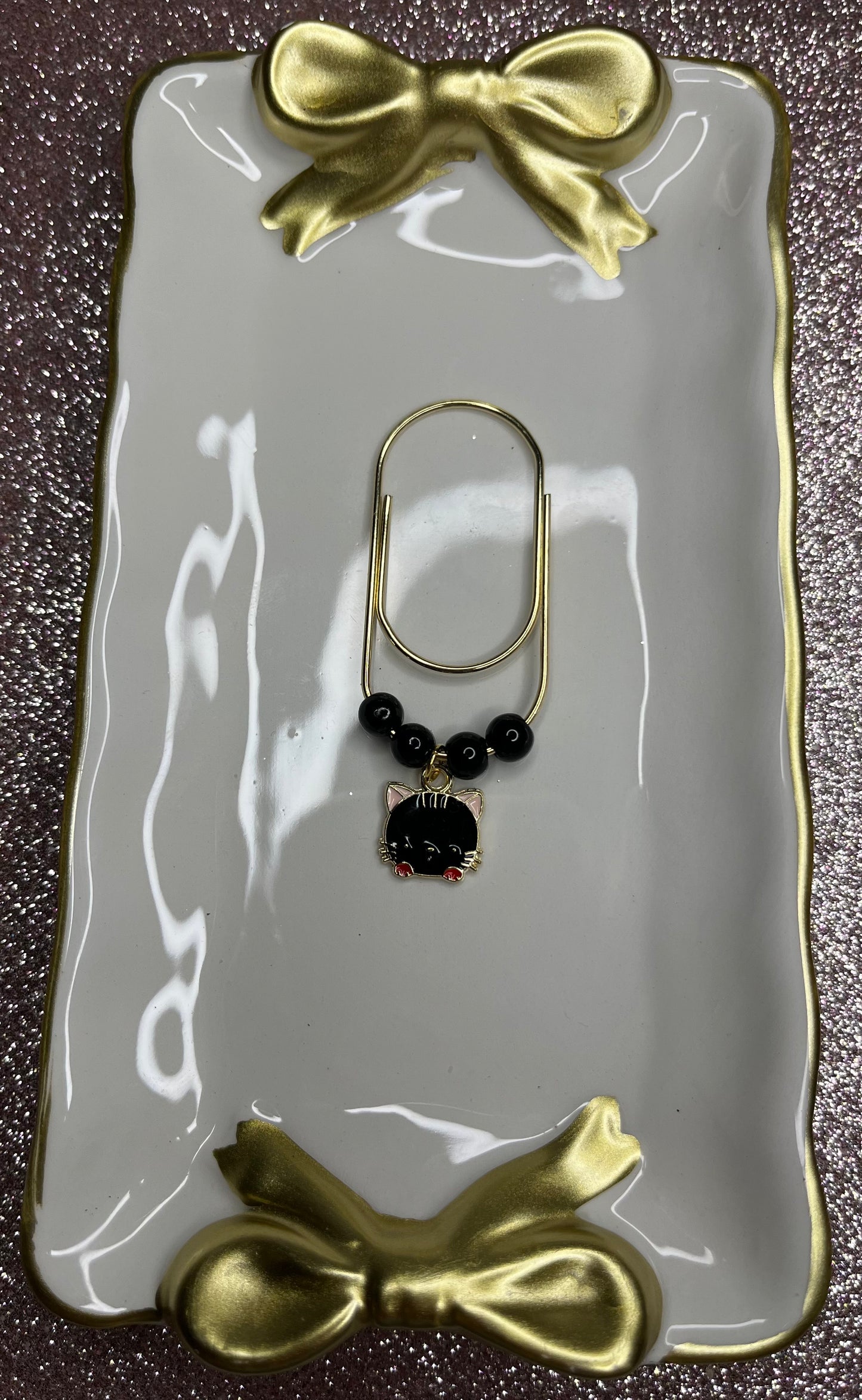 Large Paperclip Cat Charms