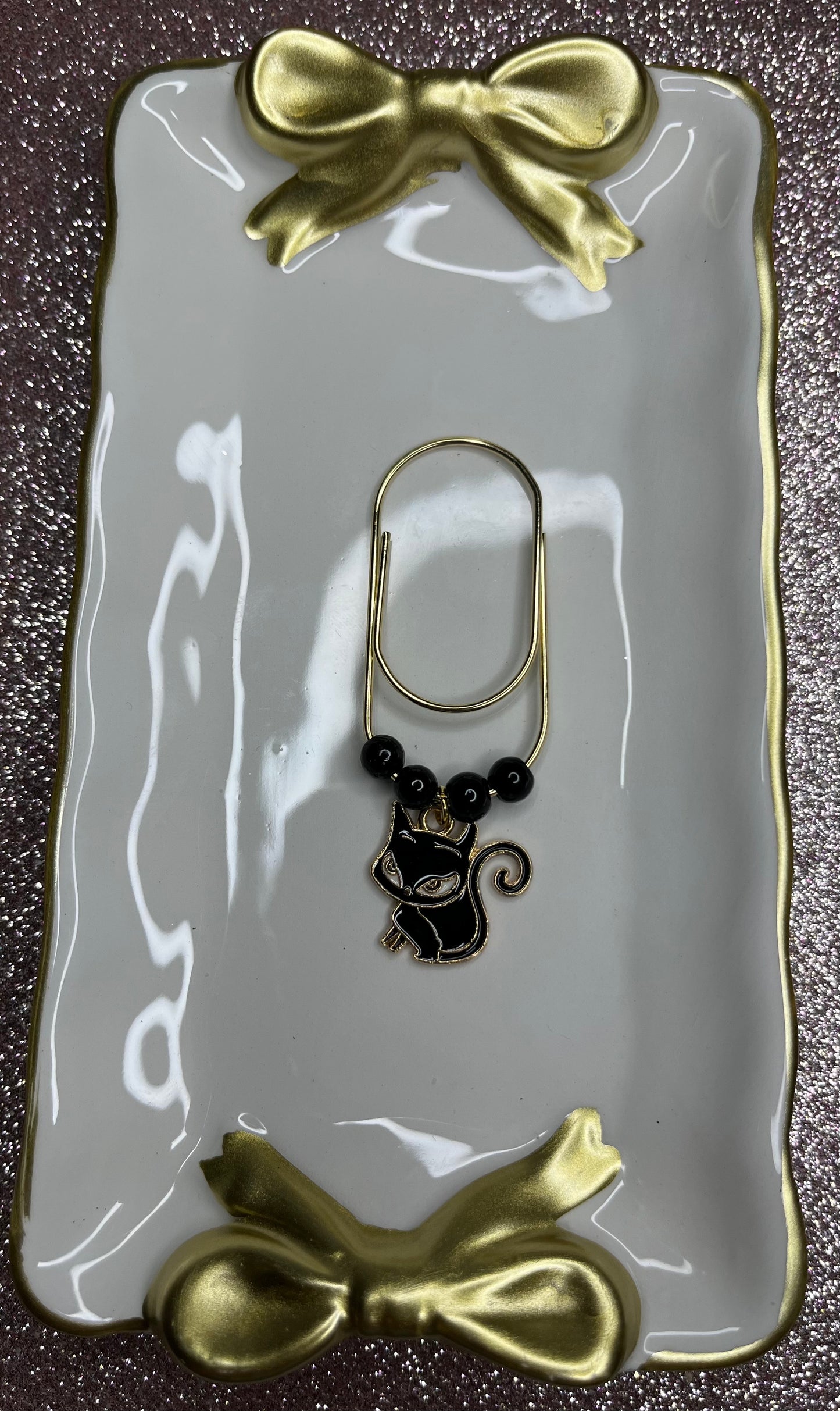 Large Paperclip Cat Charms