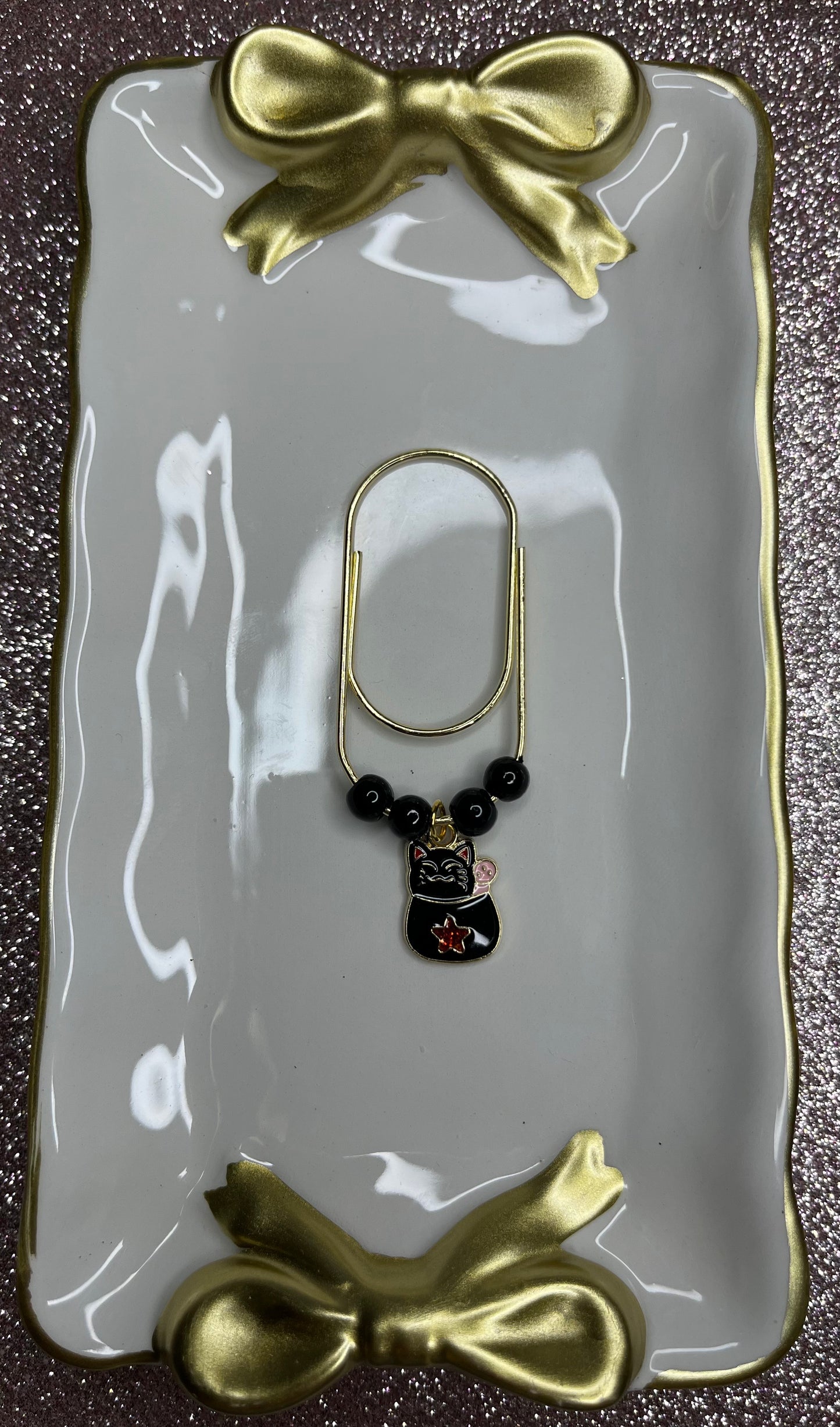 Large Paperclip Cat Charms