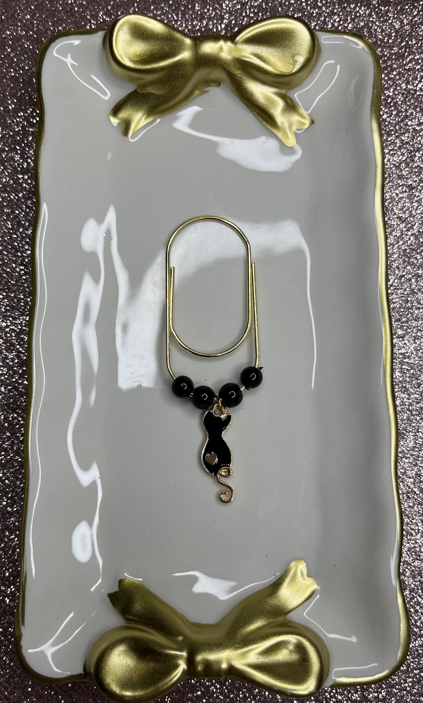 Large Paperclip Cat Charms