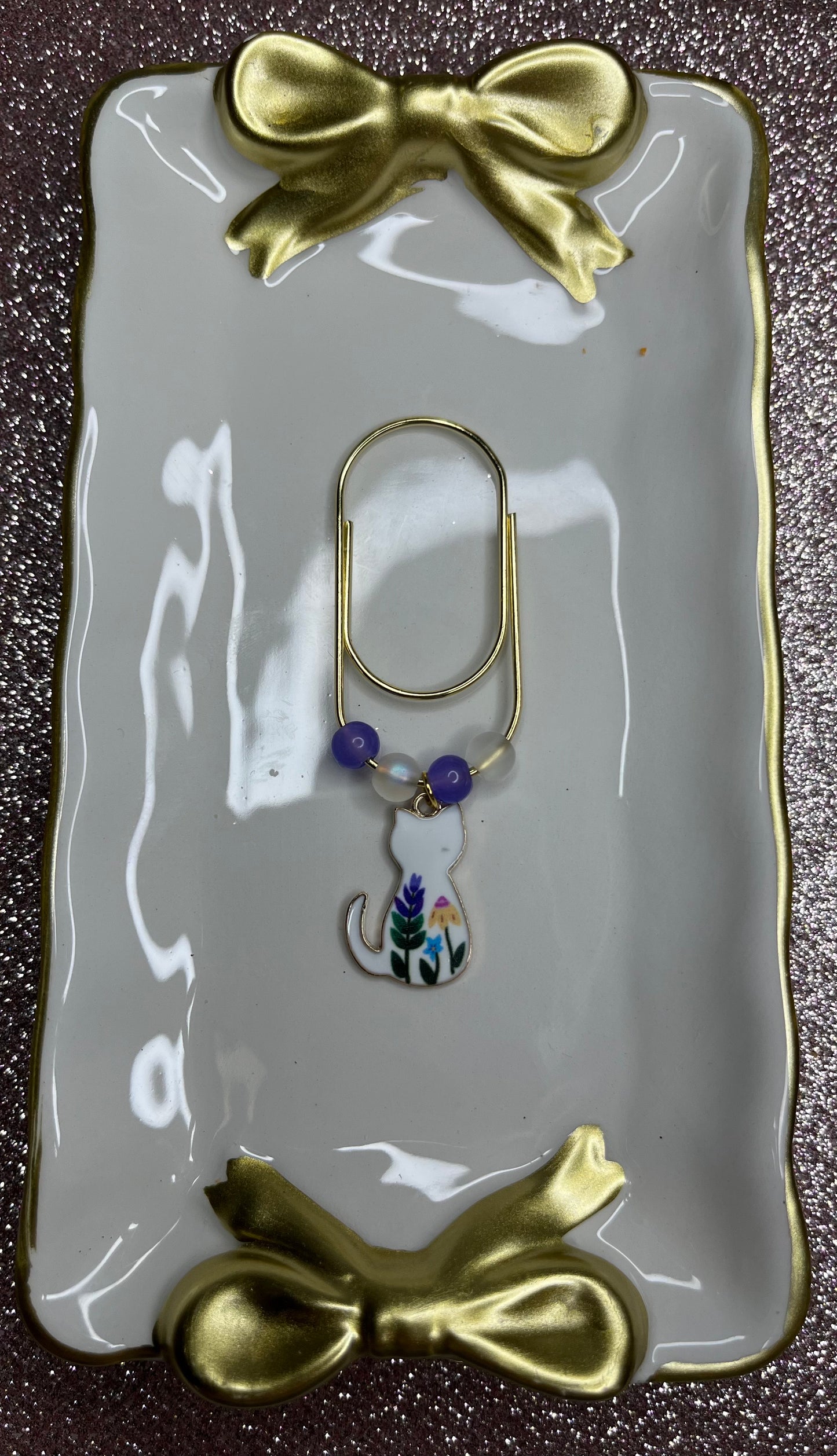 Large Paperclip Cat Charms
