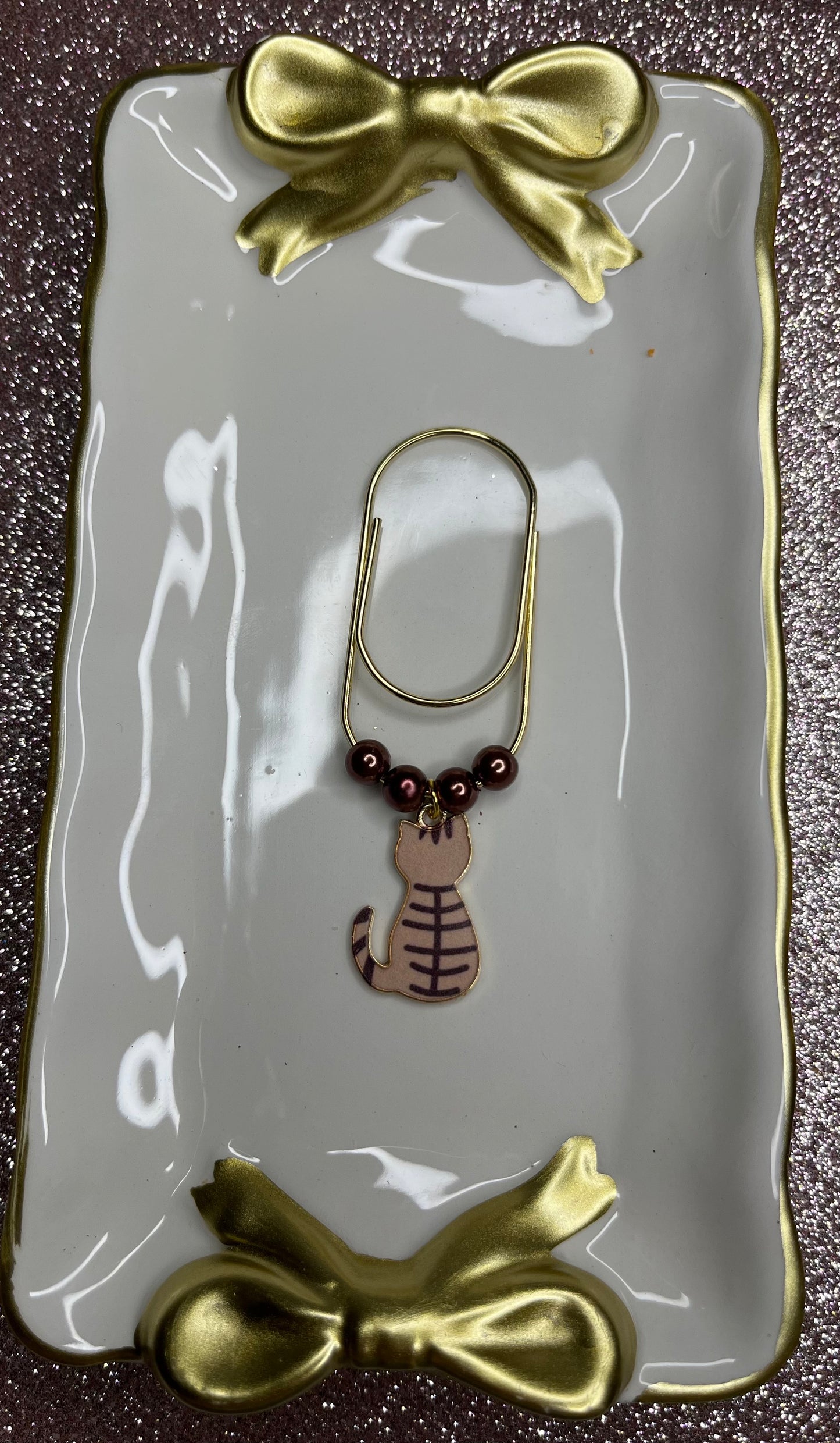 Large Paperclip Cat Charms