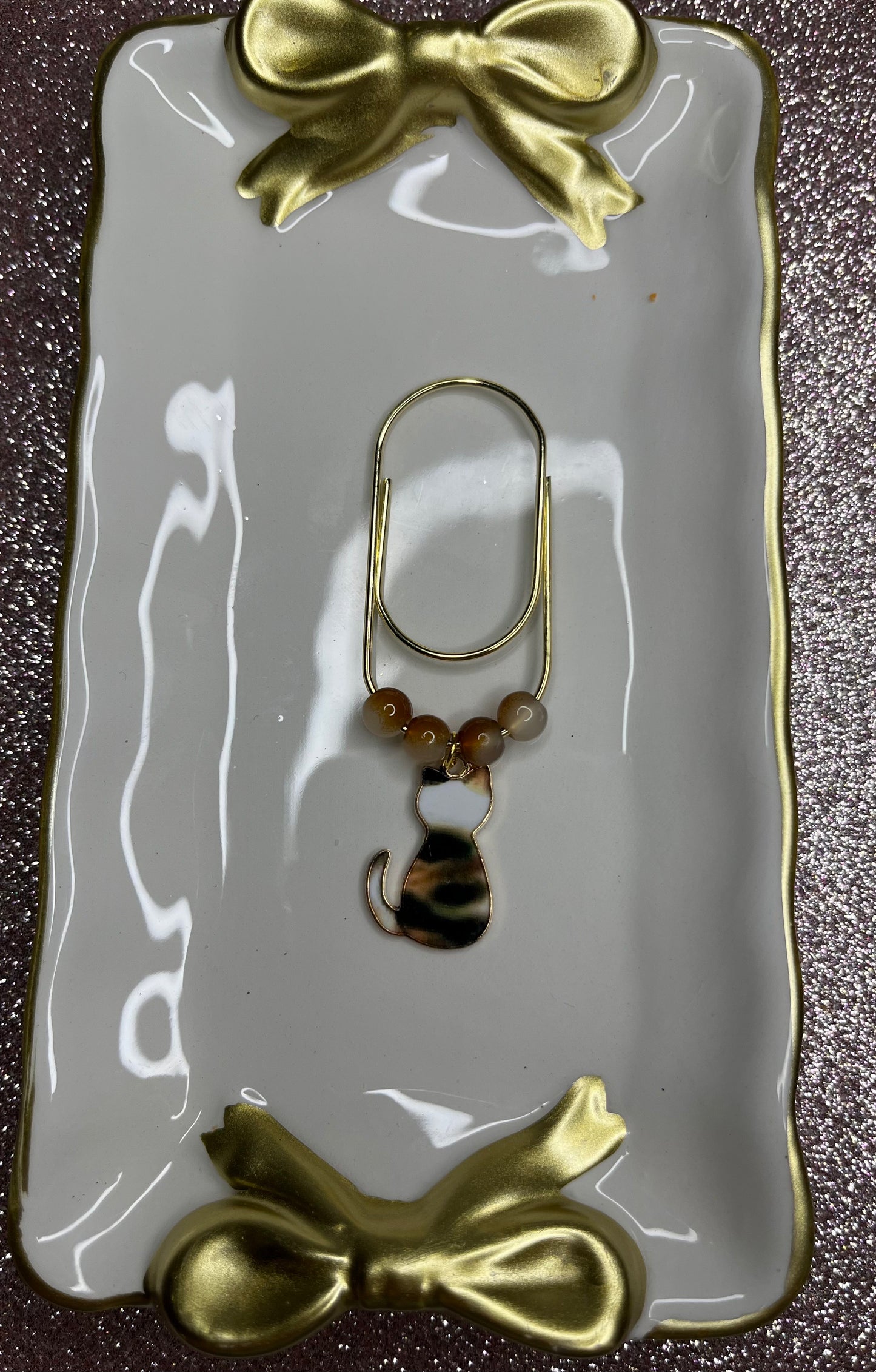 Large Paperclip Cat Charms