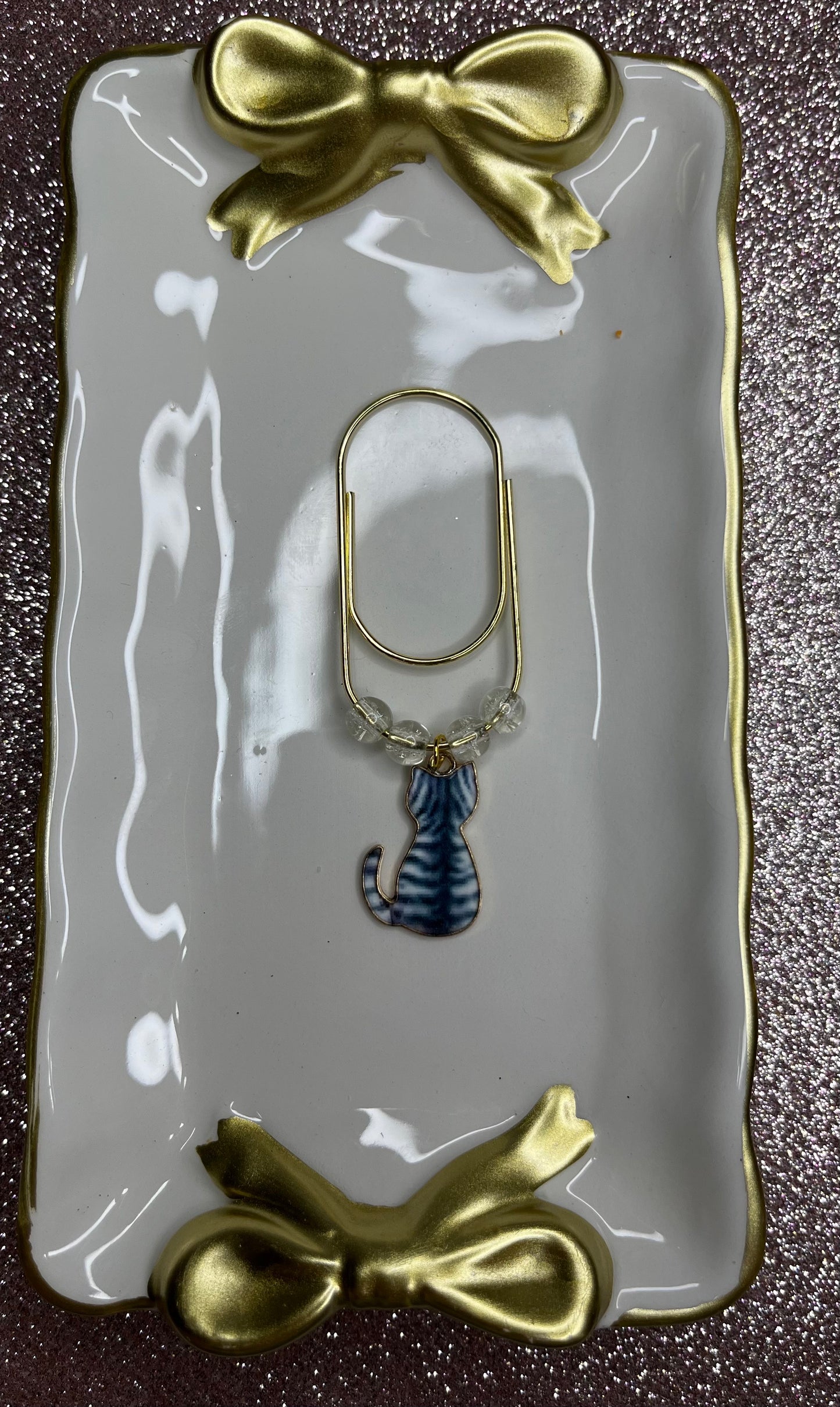 Large Paperclip Cat Charms