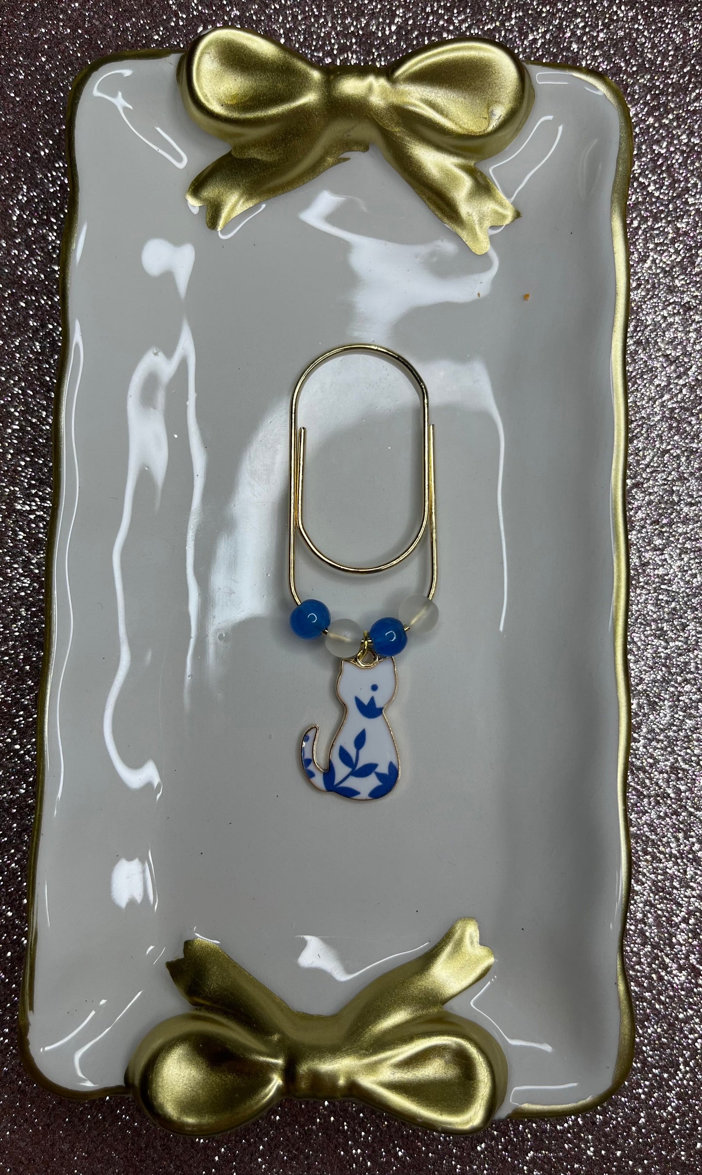 Large Paperclip Cat Charms