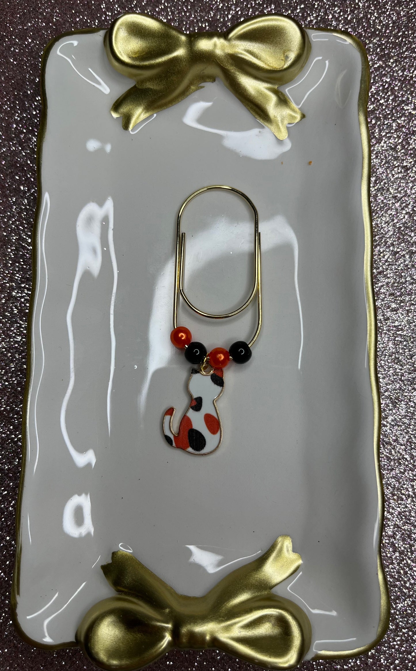Large Paperclip Cat Charms