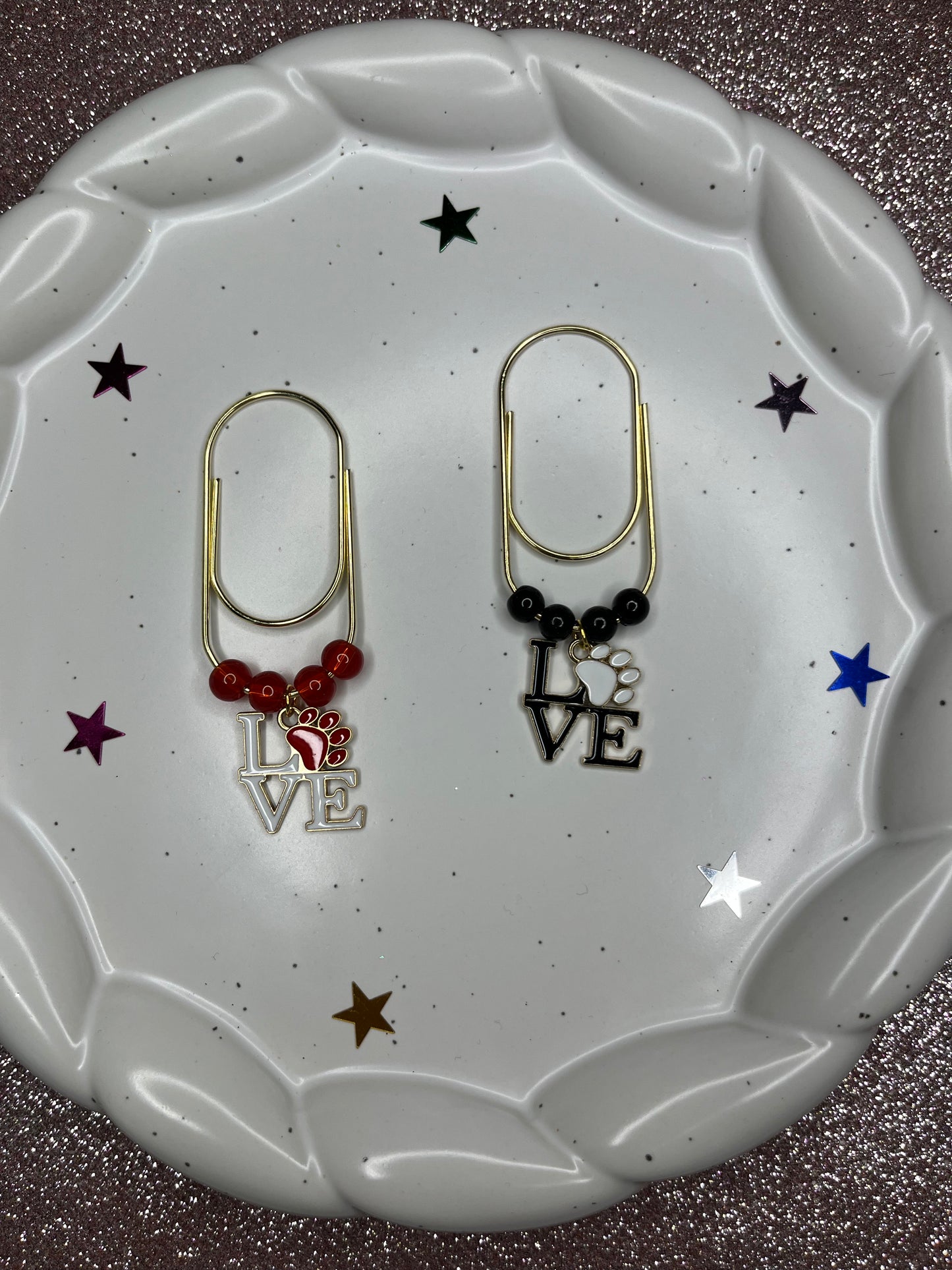 Large Paperclip Paw Charms