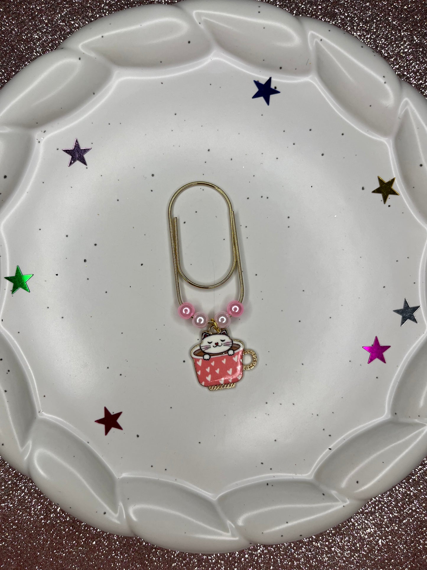 Large Paperclip Cat Charms