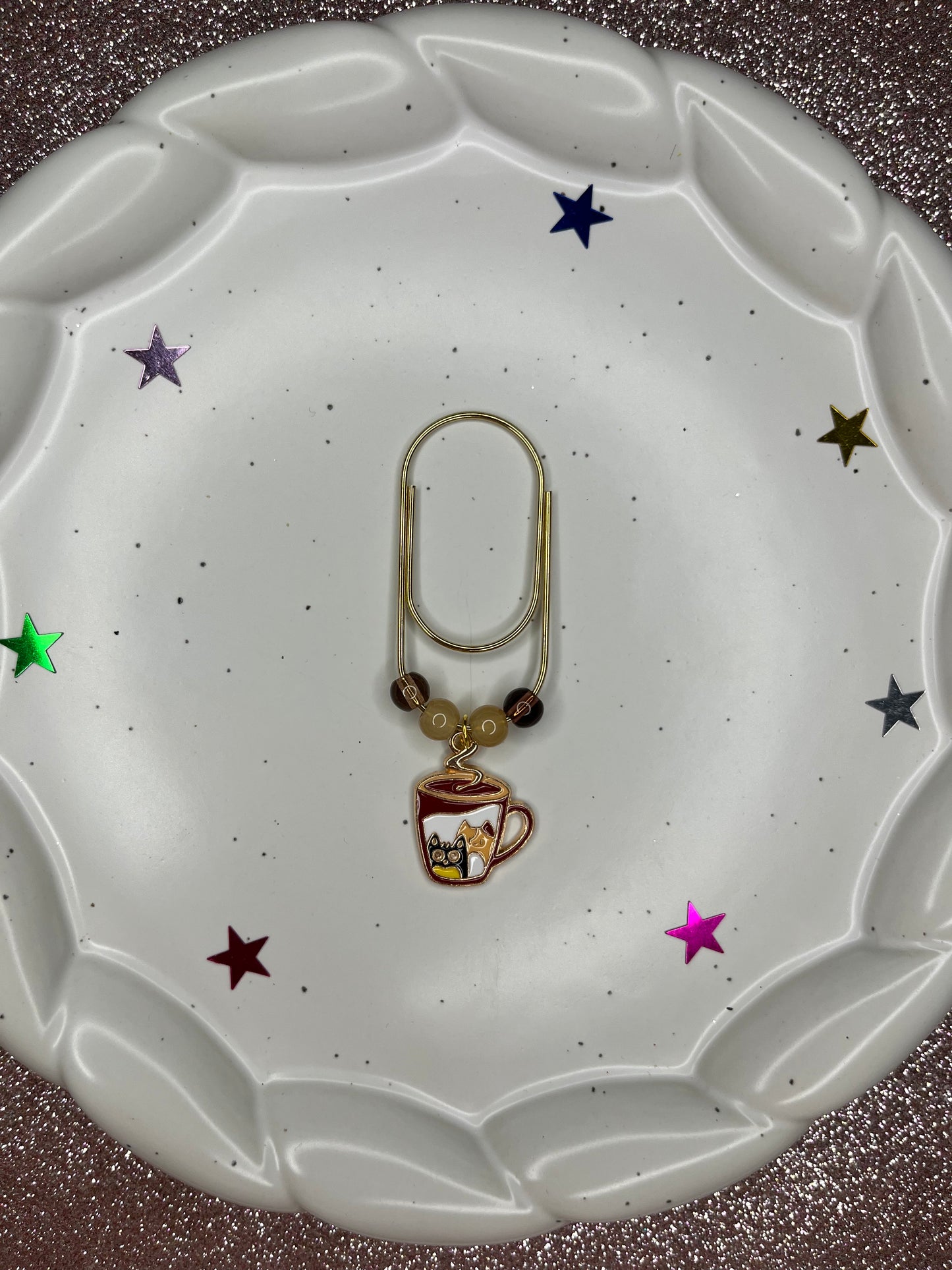 Large Paperclip Cat Charms
