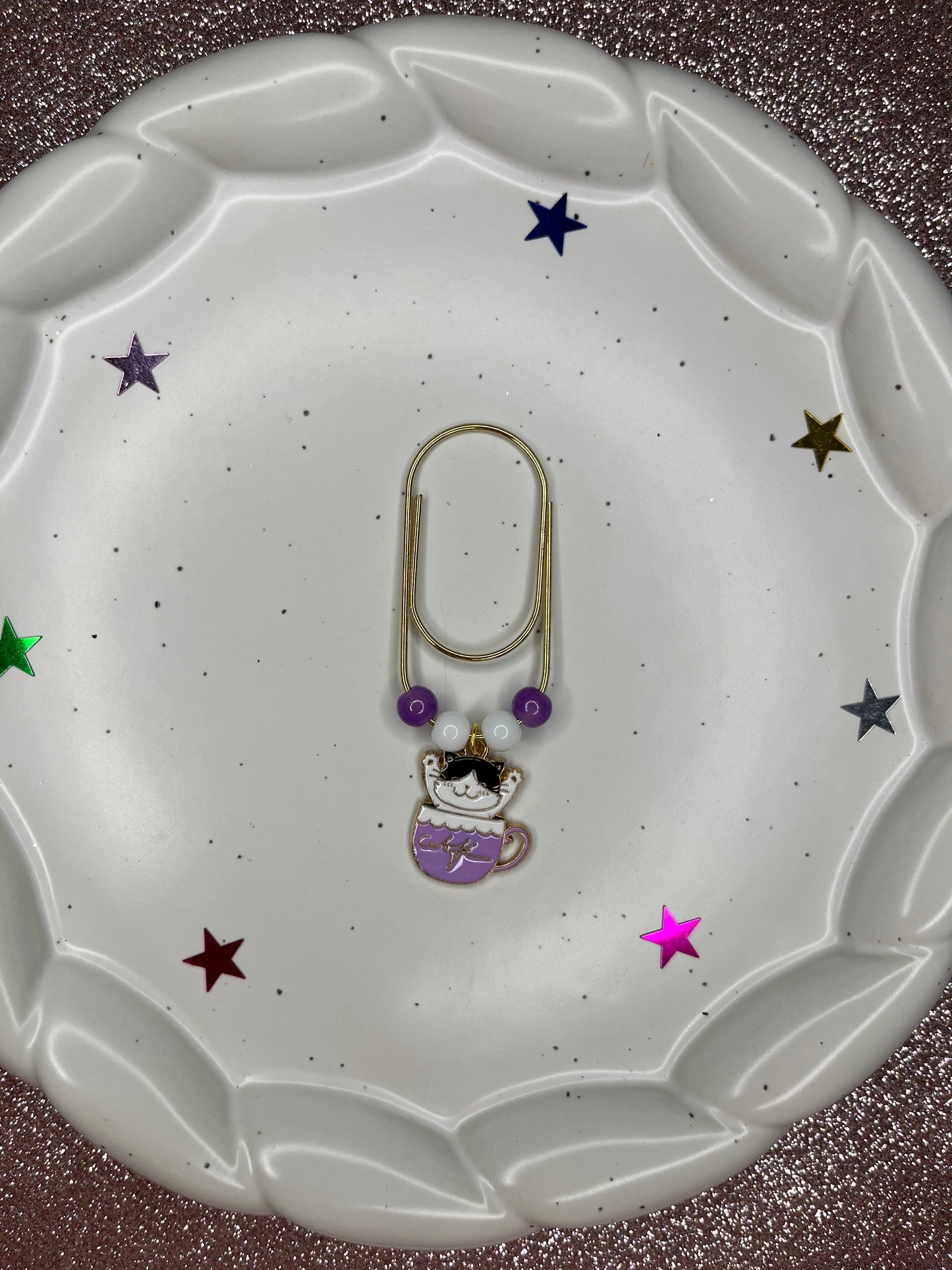 Large Paperclip Cat Charms