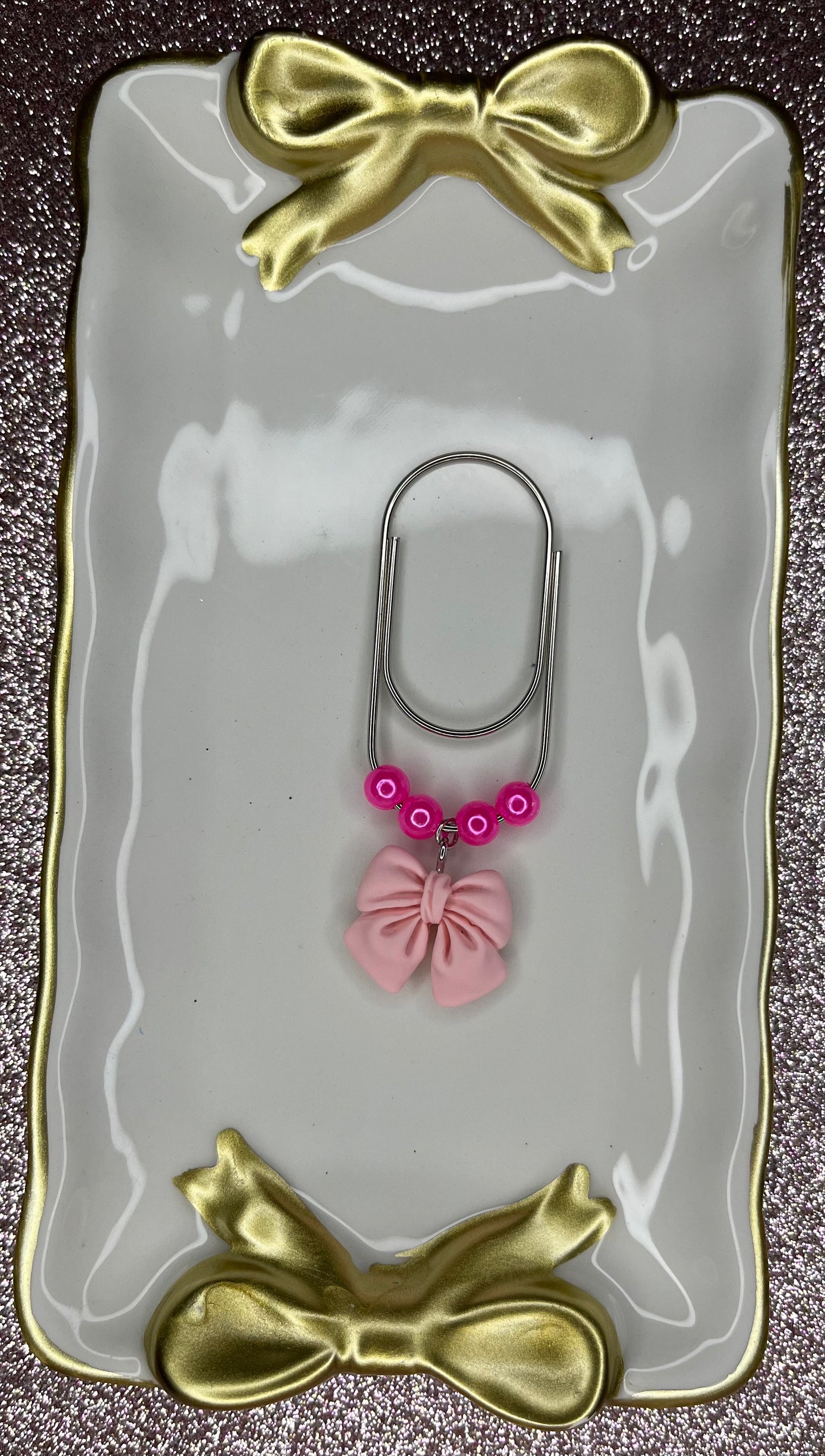 Large Paperclip Bow Charms