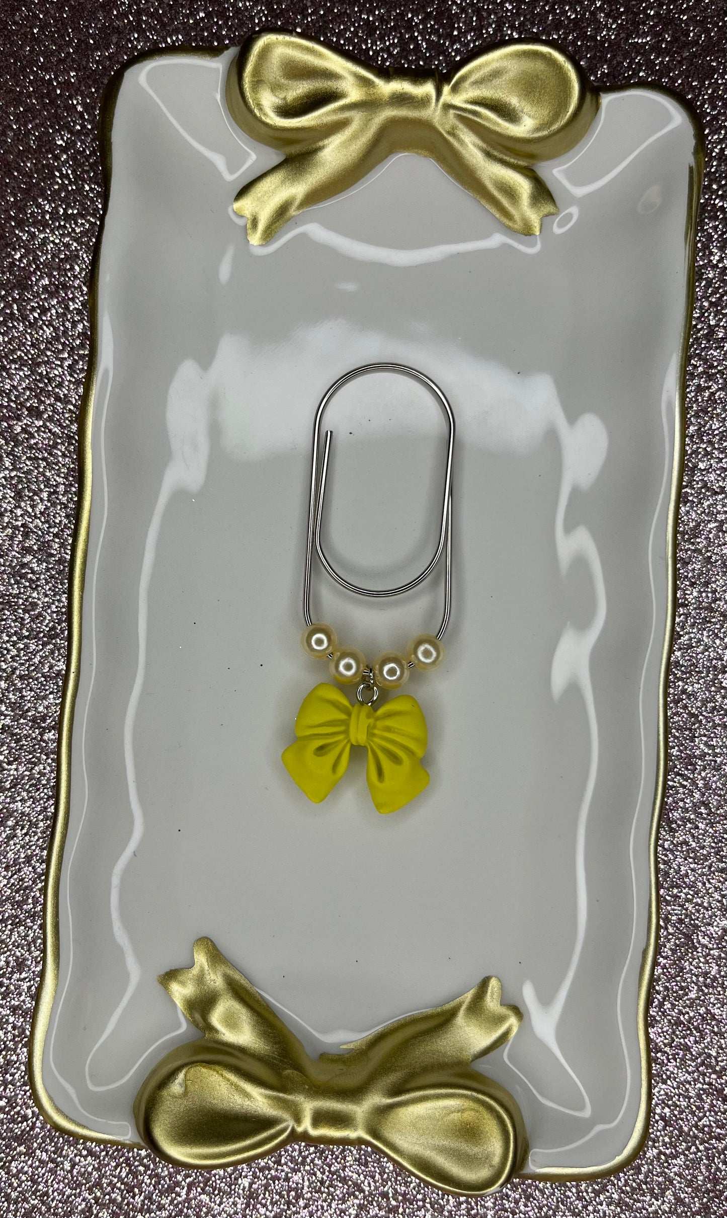 Large Paperclip Bow Charms