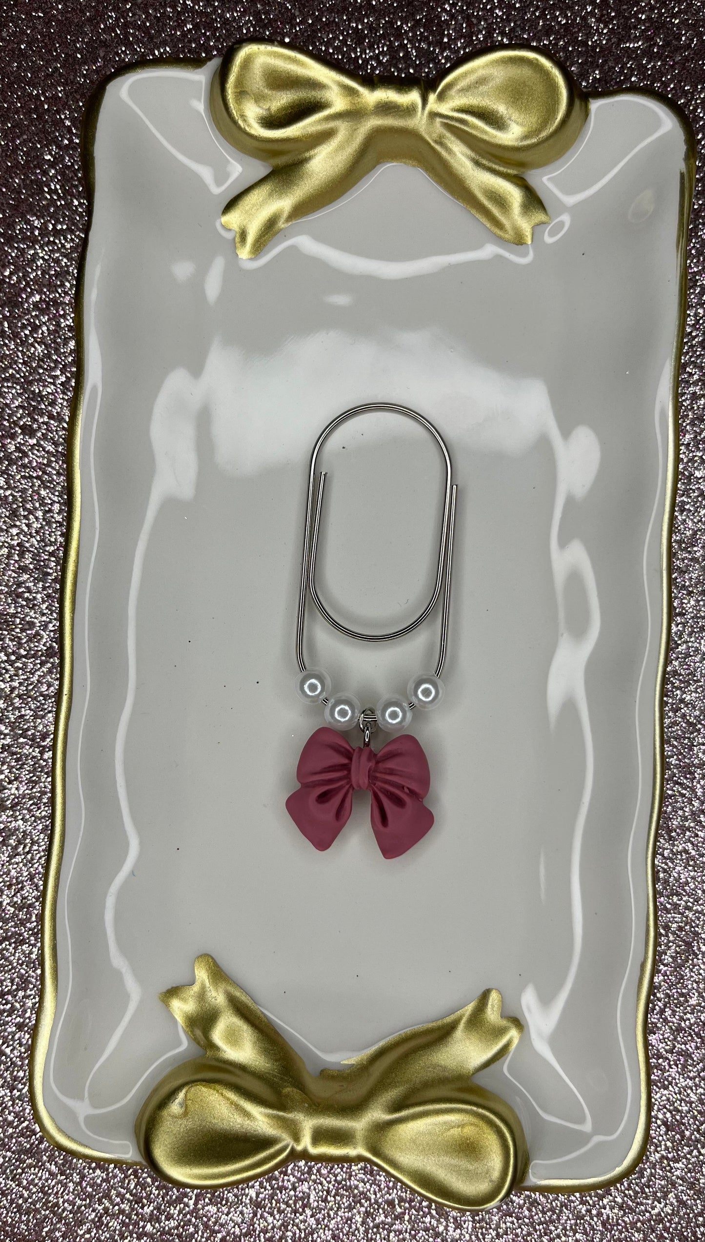 Large Paperclip Bow Charms