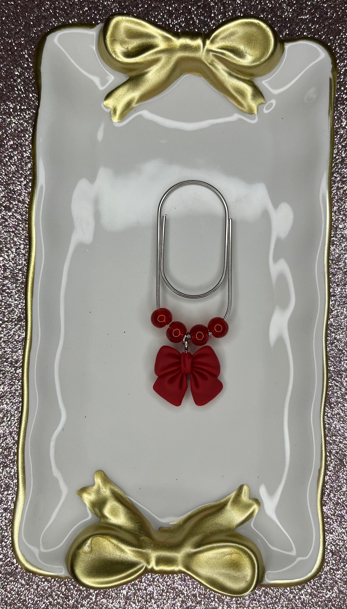 Large Paperclip Bow Charms
