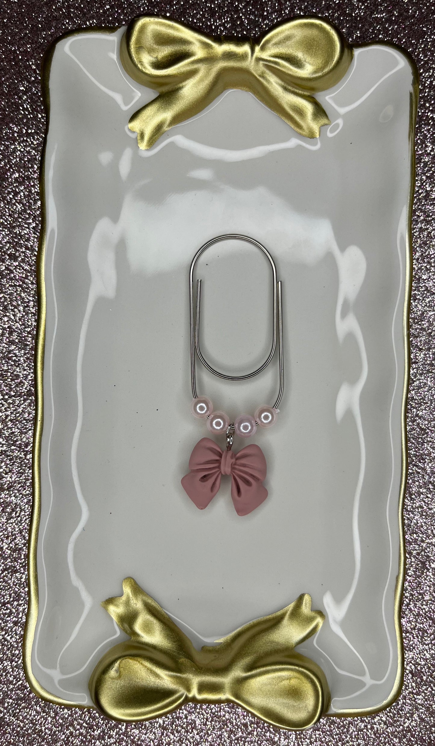 Large Paperclip Bow Charms