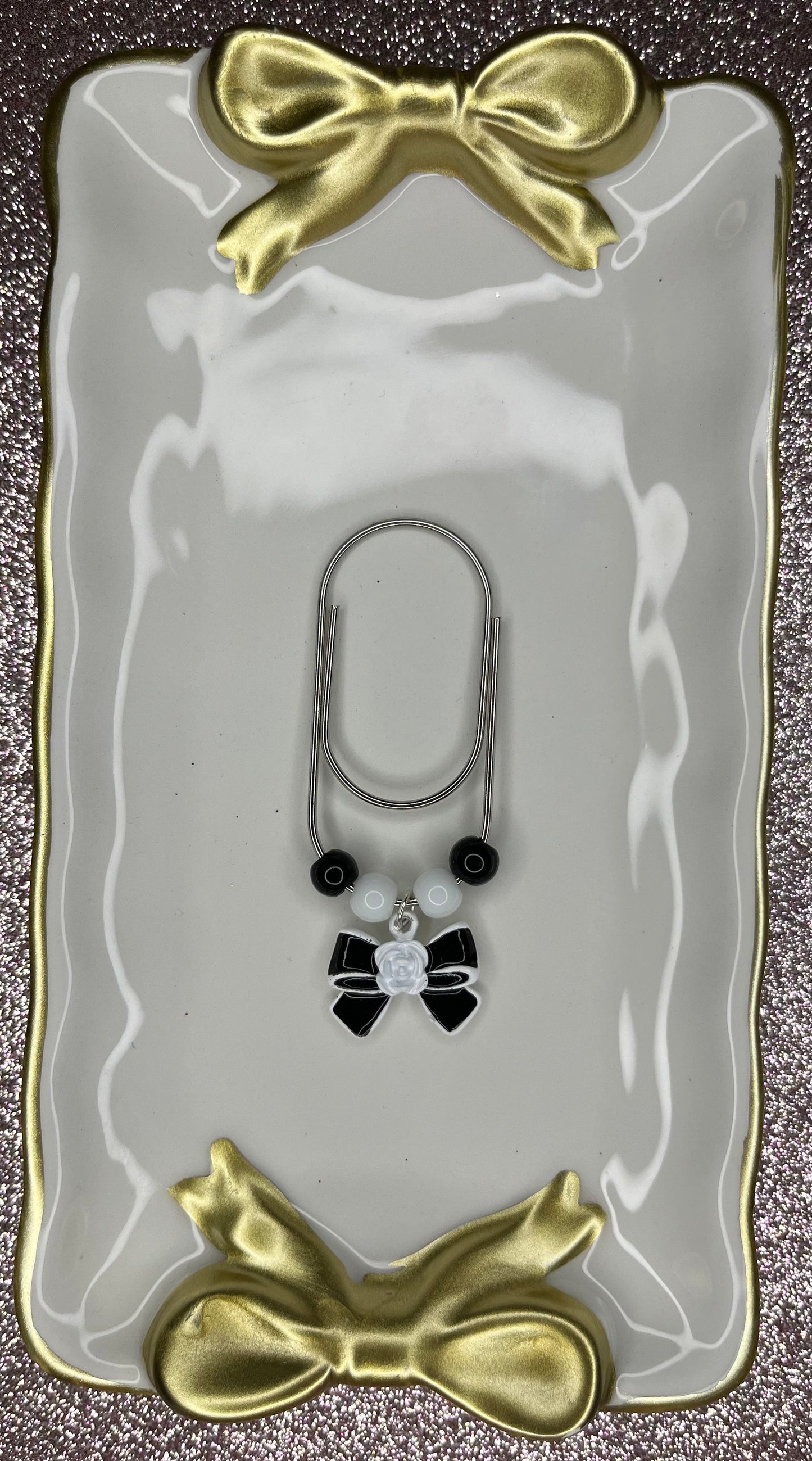 Large Paperclip Bow Charms