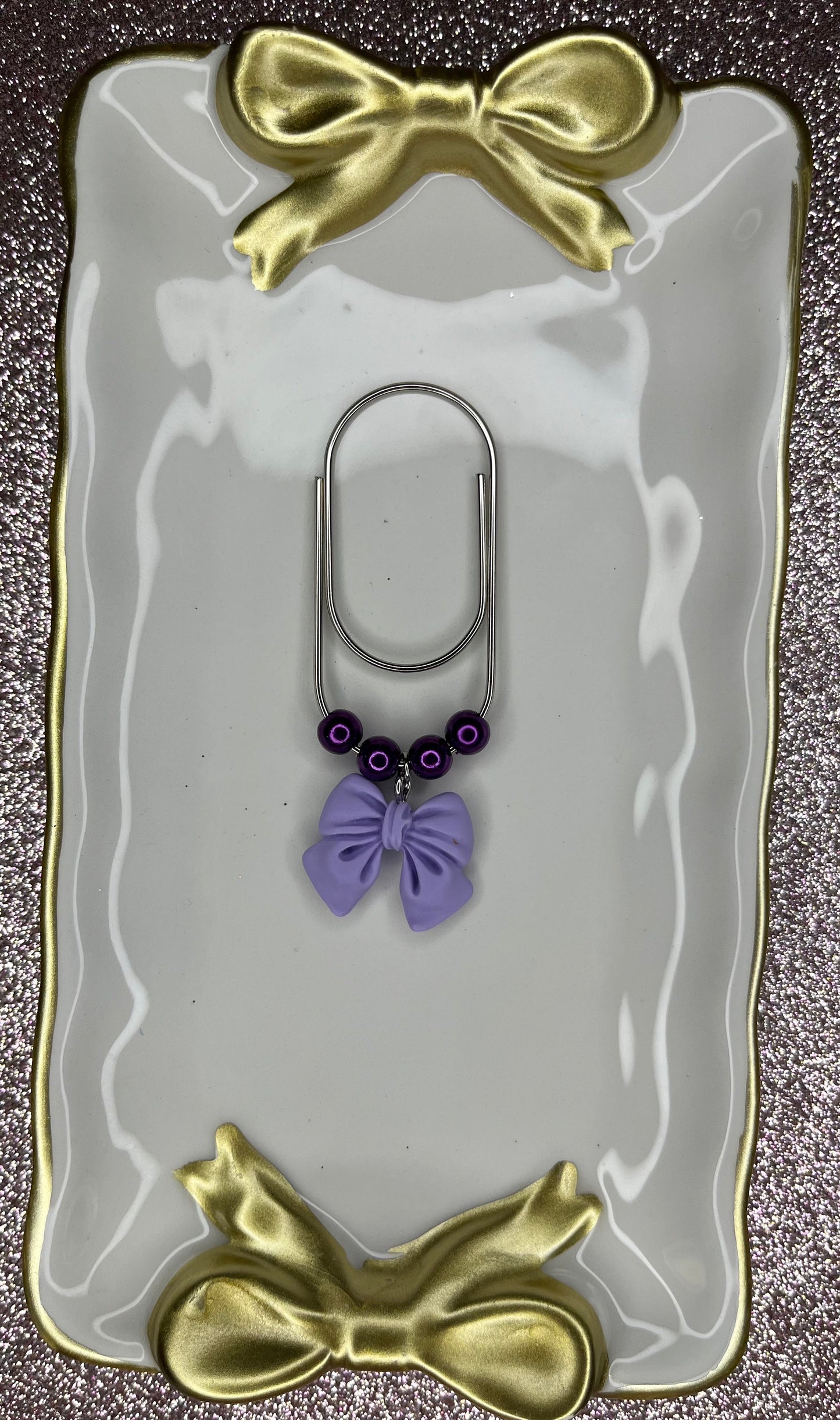 Large Paperclip Bow Charms