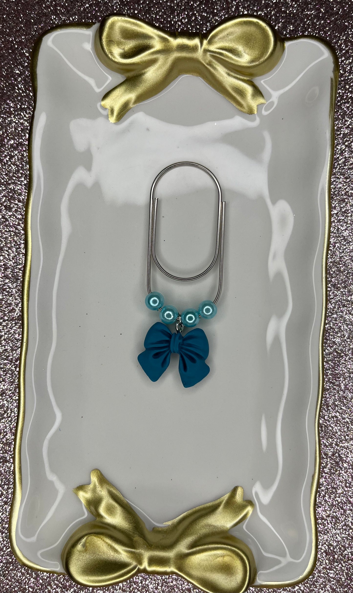 Large Paperclip Bow Charms