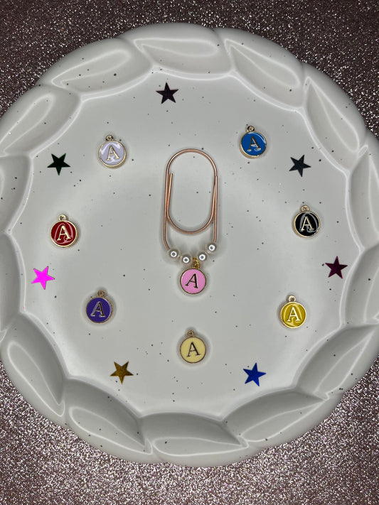 Large Rose Gold Paperclip with Personalized Letter Charm