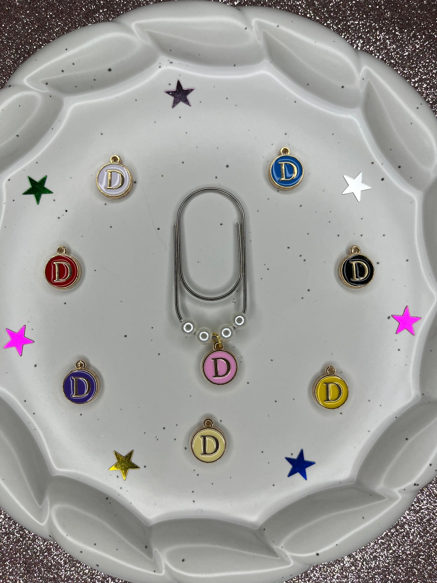 Large Silver Paperclip with Personalized Letter Charm