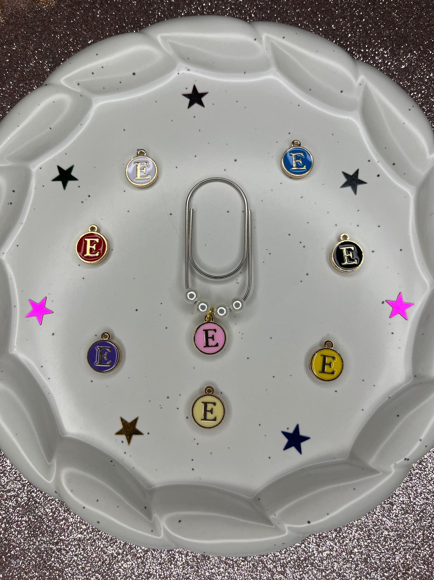 Large Silver Paperclip with Personalized Letter Charm