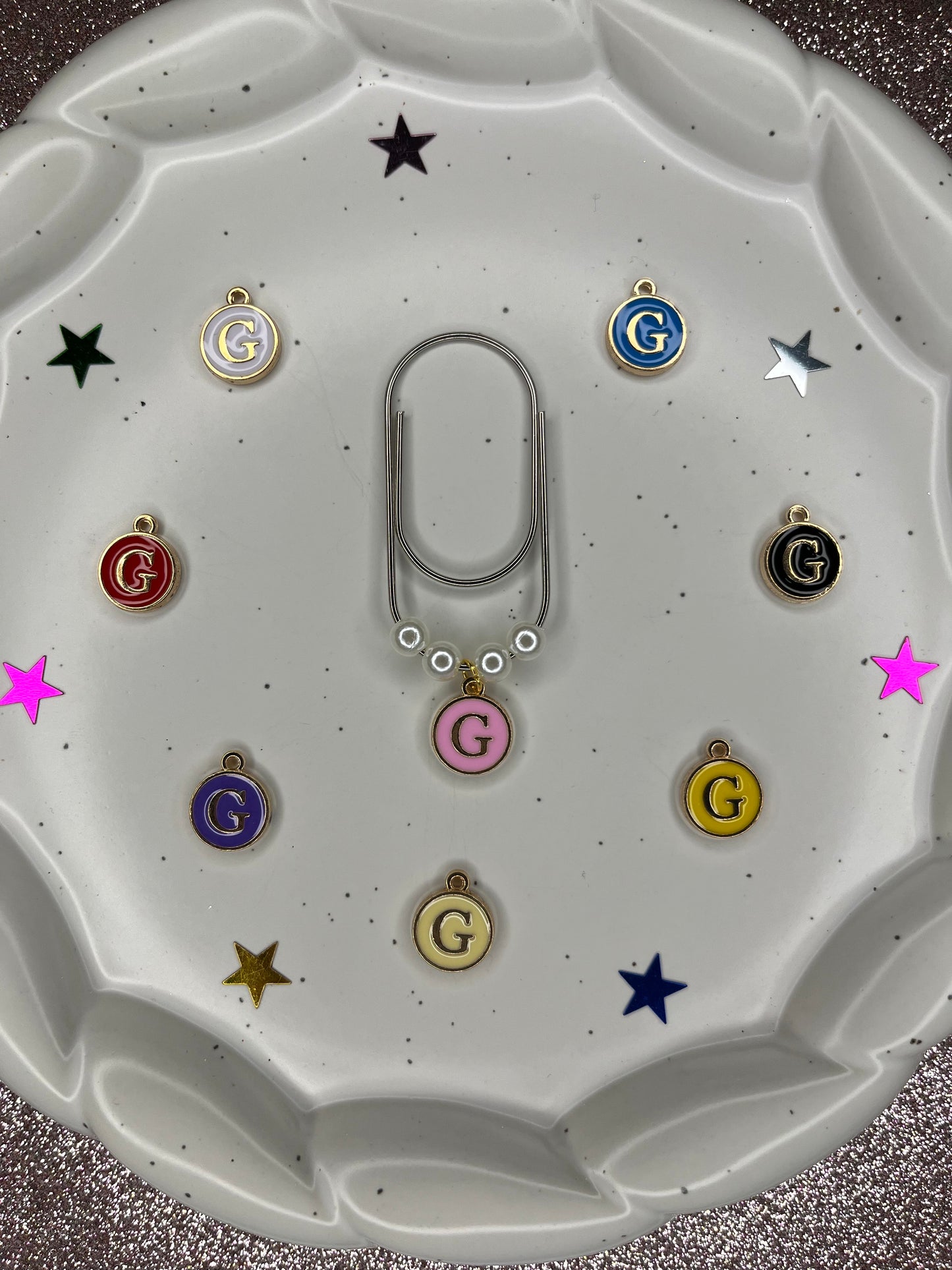 Large Silver Paperclip with Personalized Letter Charm