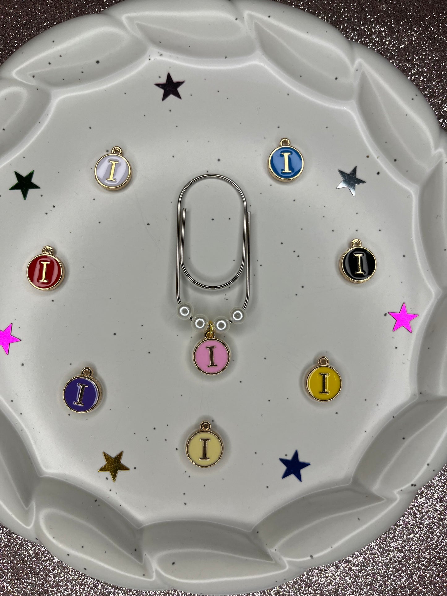 Large Silver Paperclip with Personalized Letter Charm
