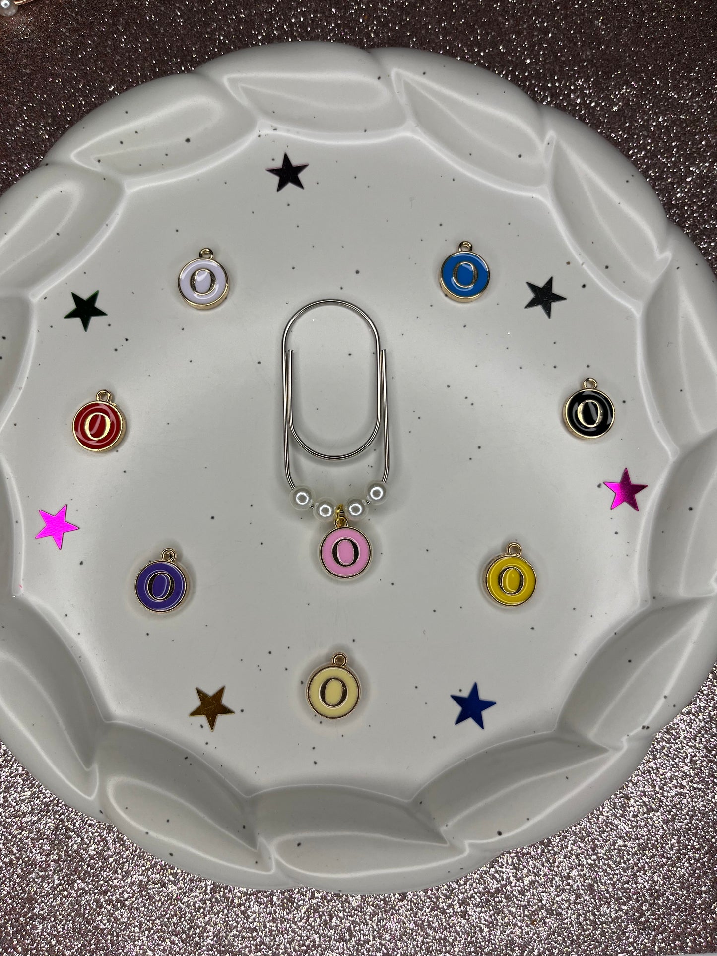 Large Silver Paperclip with Personalized Letter Charm