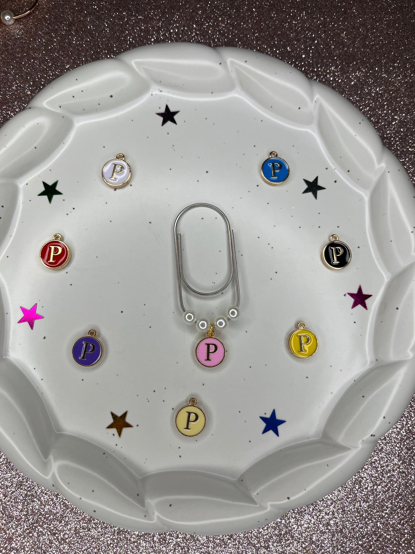 Large Silver Paperclip with Personalized Letter Charm
