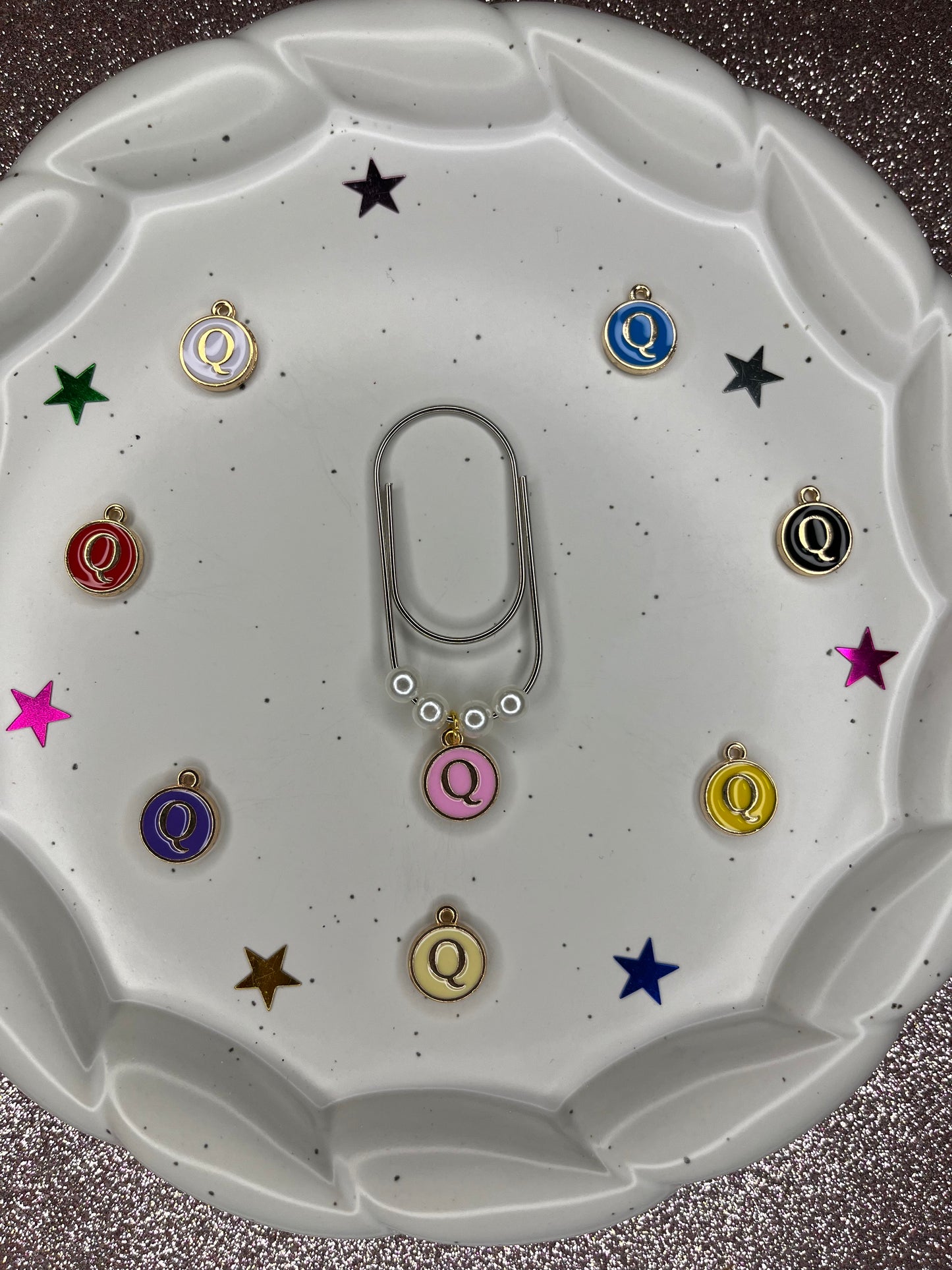 Large Silver Paperclip with Personalized Letter Charm