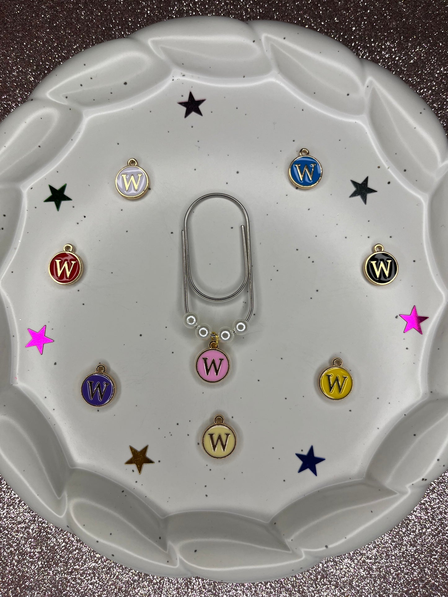 Large Silver Paperclip with Personalized Letter Charm