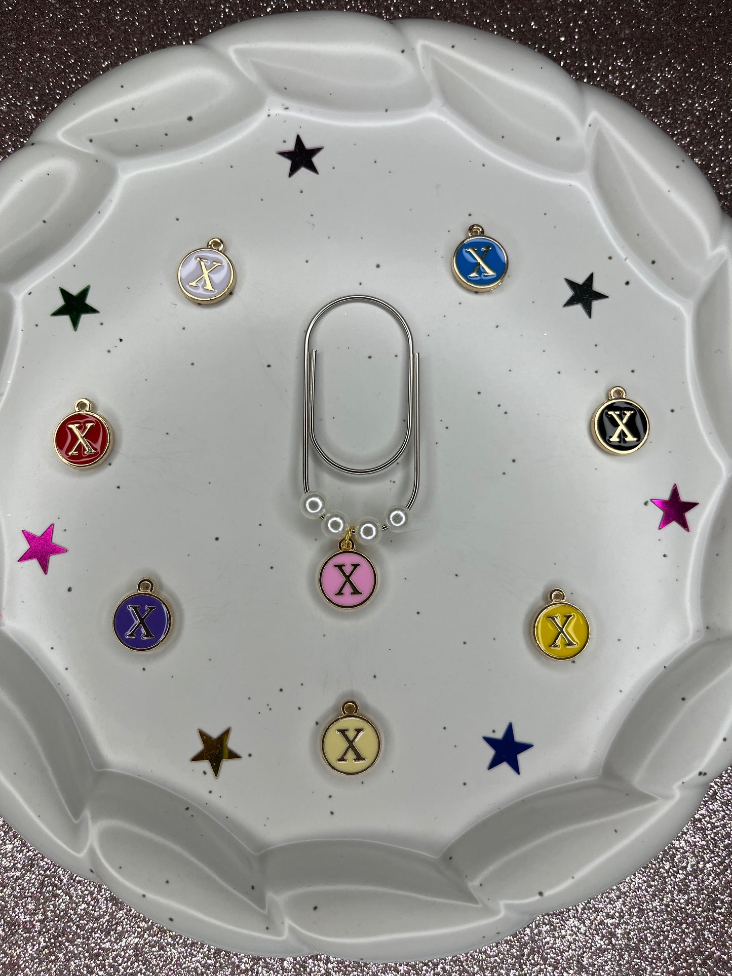 Large Silver Paperclip with Personalized Letter Charm