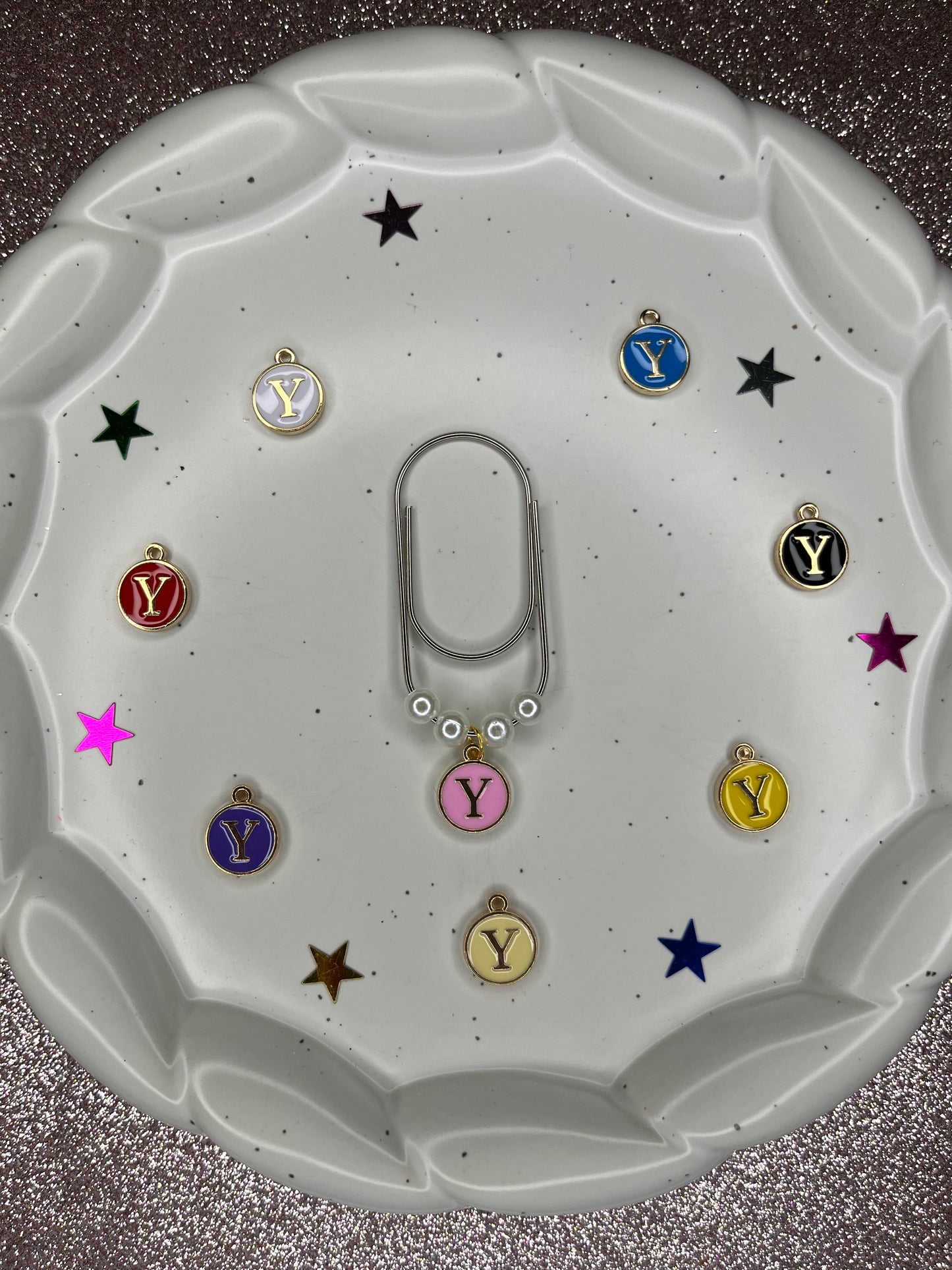 Large Silver Paperclip with Personalized Letter Charm
