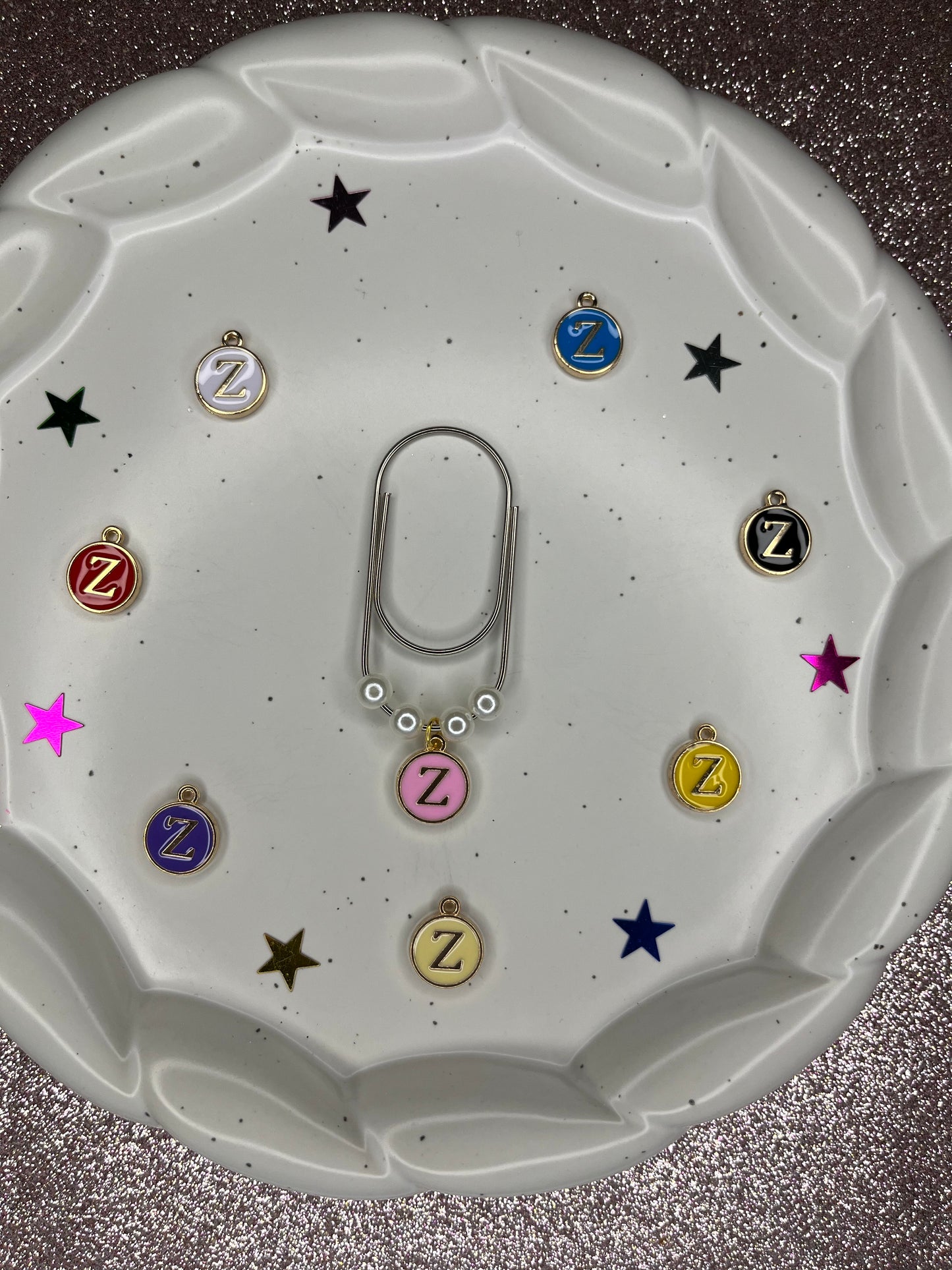 Large Silver Paperclip with Personalized Letter Charm