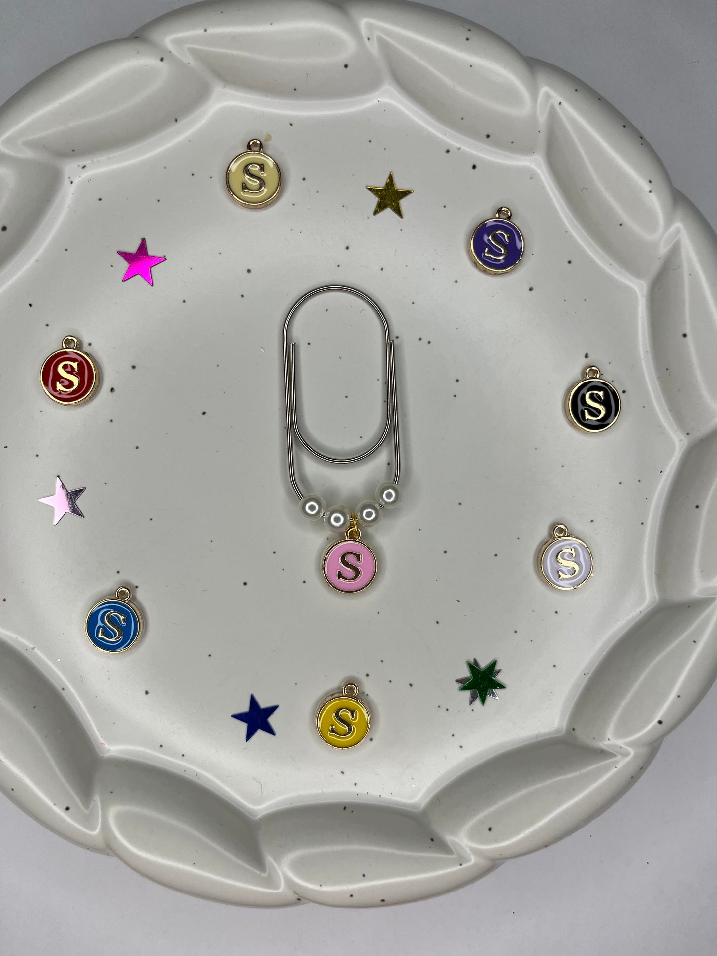 Large Silver Paperclip with Personalized Letter Charm